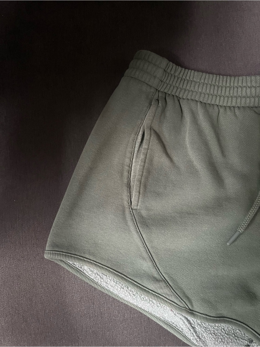 VS PINK Ivy Fleece Curved Hem Shorts - Fresh Forest